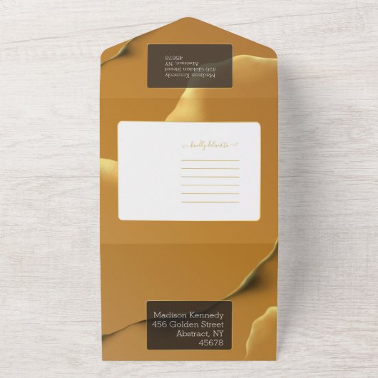 Abstract Golden Sky All In One Uitnodiging (Buitenkant)