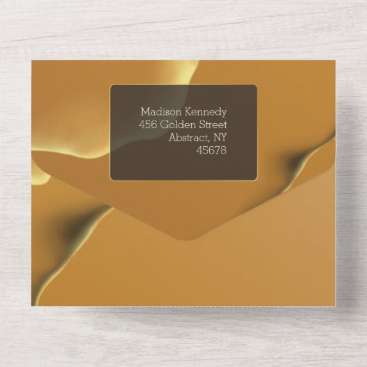 Abstract Golden Sky All In One Uitnodiging (Achterkant)