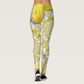 Abstract Golden Yellow Symmetrical Fractal Leggings (Achterkant)