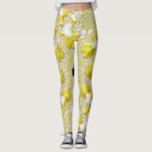 Abstract Golden Yellow Symmetrical Fractal Leggings (Voorkant)