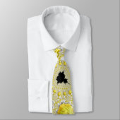 Abstract Golden Yellow Symmetrical Fractal Stropdas (Gebonden)