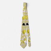 Abstract Golden Yellow Symmetrical Fractal Stropdas (Voorkant)