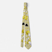 Abstract Golden Yellow Symmetrical Fractal Stropdas (Achterkant)