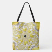 Abstract Golden Yellow Symmetrical Fractal Tote Bag (Achterkant)