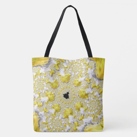 Abstract Golden Yellow Symmetrical Fractal Tote Bag (Achterkant)