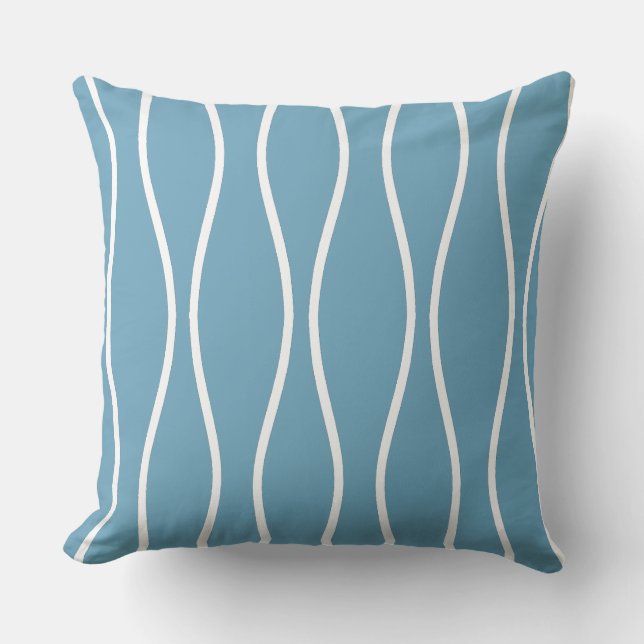 Abstract golf geometrisch patroon op turquoise kussen (Voorkant)