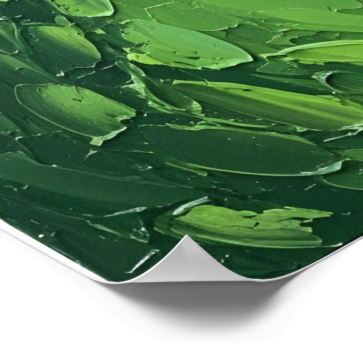 Abstract golfgroen getextureerde impasto-schilderi poster (Hoek)