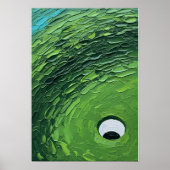 Abstract golfgroen getextureerde impasto-schilderi poster (Voorkant)