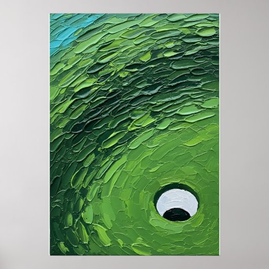 Abstract golfgroen getextureerde impasto-schilderi poster (Voorkant)