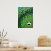 Abstract golfgroen getextureerde impasto-schilderi poster (Keuken)