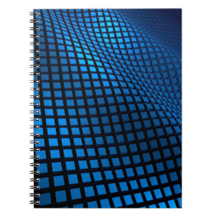 Abstract golfontwerp blauw notitieboek