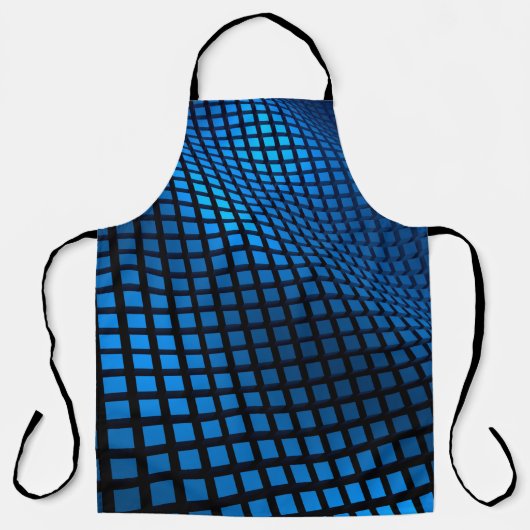 Abstract golfontwerp blauw schort (Voorkant)