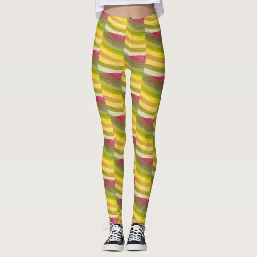 Abstract golfpatroon #2 leggings (Voorkant)