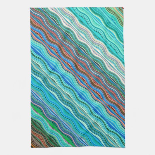  Abstract golfpatroon | keukenhanddoek (Verticaal)