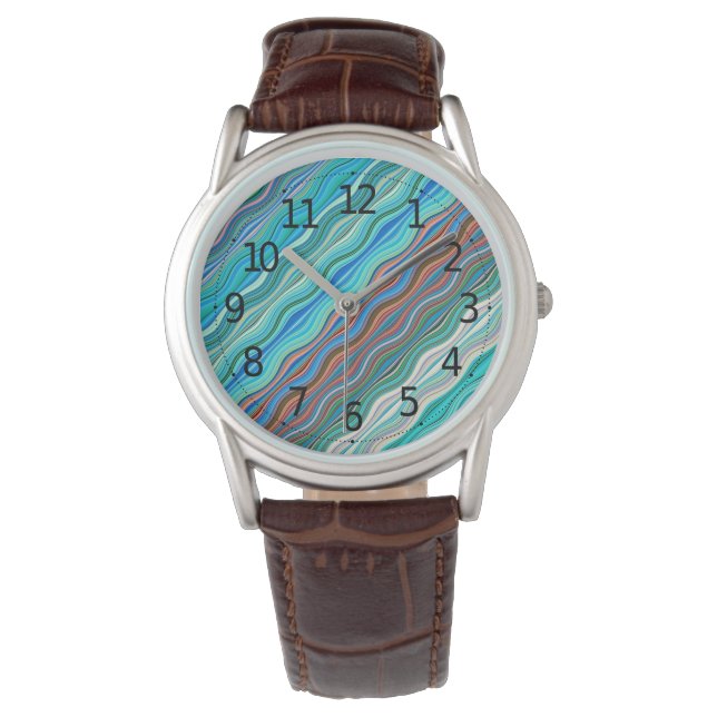  Abstract golfpatroon | Mannen Watch Horloge (Voorkant)