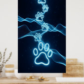 Abstract golfpatroon met pootafdruk poster (Keuken)