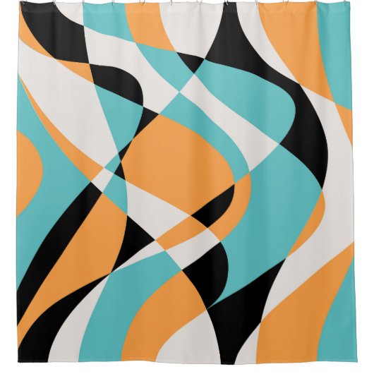 Abstract golfpatroon naadloos ontwerp douchegordijn (Voorkant)