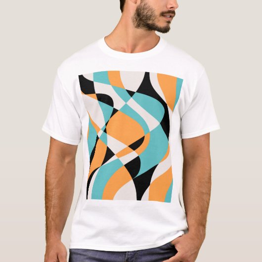 Abstract golfpatroon naadloos ontwerp t-shirt (Voorkant)