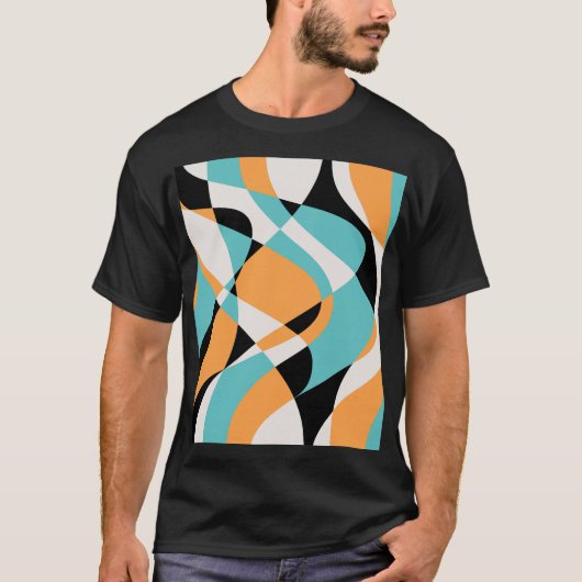 Abstract golfpatroon naadloos ontwerp t-shirt (Voorkant)