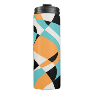Abstract golfpatroon naadloos ontwerp thermosbeker
