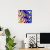 Abstract golfpatroon poster (Thuiskantoor)