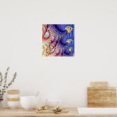 Abstract golfpatroon poster (Keuken)