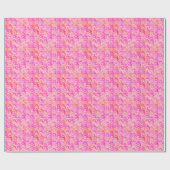 Abstract golfpatroon - roze, oranje en fuchsie cadeaupapier (Vlak)