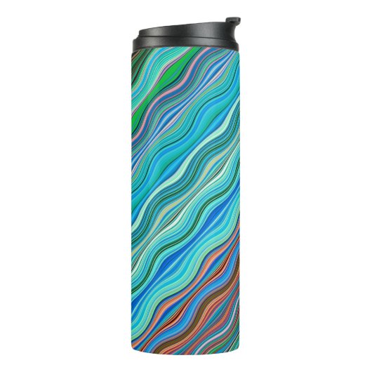  Abstract golfpatroon | Thermosbeker (Gedraaid links)