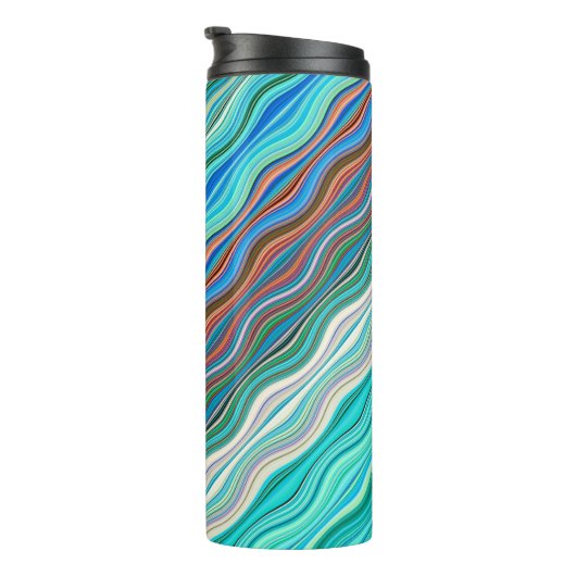  Abstract golfpatroon | Thermosbeker (Geroteerd rechts)