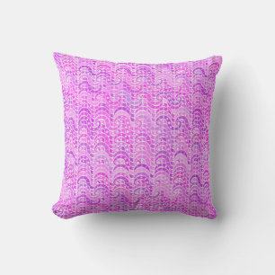 Abstract golfpatroon - violet, lavender, orchidee kussen