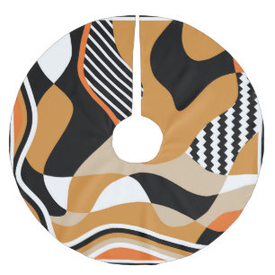 Abstract golvend: zwart patroon kerstboom rok
