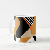 Abstract golvend:  zwart patroon koffiemok (Voorkant links)