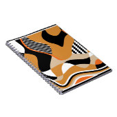 Abstract golvend: zwart patroon notitieboek (Rechterzijde)