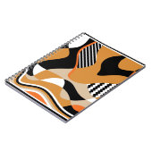 Abstract golvend: zwart patroon notitieboek (Linkerzijde)