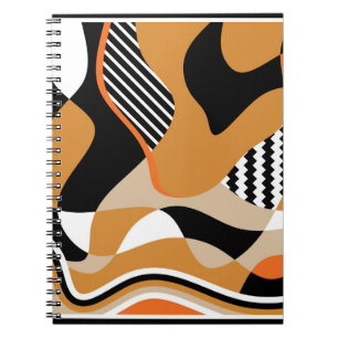 Abstract golvend:  zwart patroon notitieboek