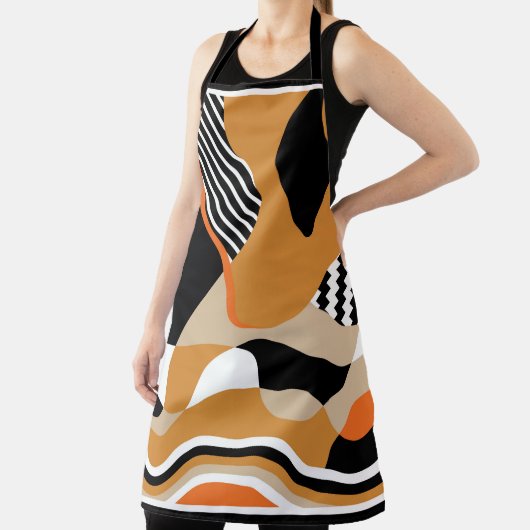 Abstract golvend:  zwart patroon schort (Insitu)