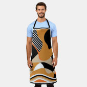 Abstract golvend:  zwart patroon schort (Gedragen)