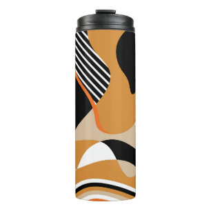 Abstract golvend: zwart patroon thermosbeker