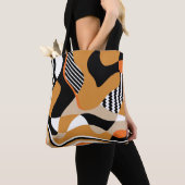 Abstract golvend:  zwart patroon tote bag (Dichtbij)
