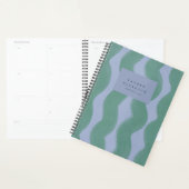 Abstract golvende streep groene lavendel planner (Display)