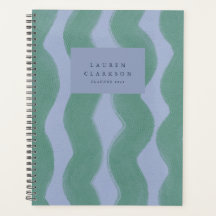 Abstract golvende streep groene lavendel planner