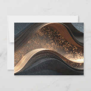 Abstract golvende textuur met gouden vonken briefkaart