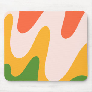 Abstract golvende vloeiende lijnen Minimalistische Muismat