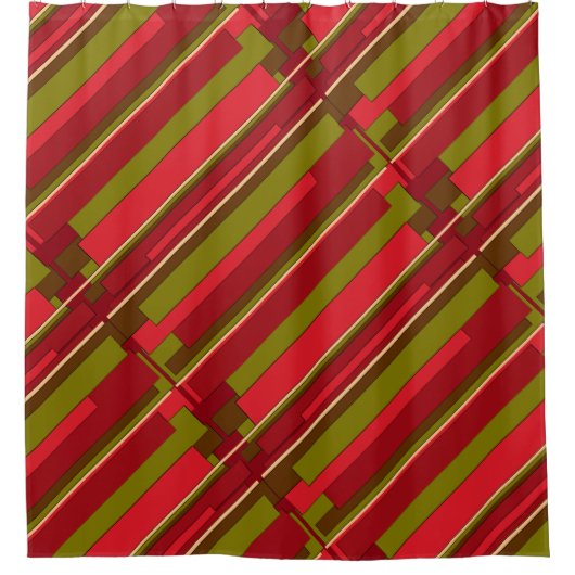 Abstract gordijn met rode en groene strepen (Voorkant)