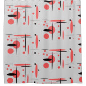 Abstract gordijn met rood, zwart en wit (Voorkant)