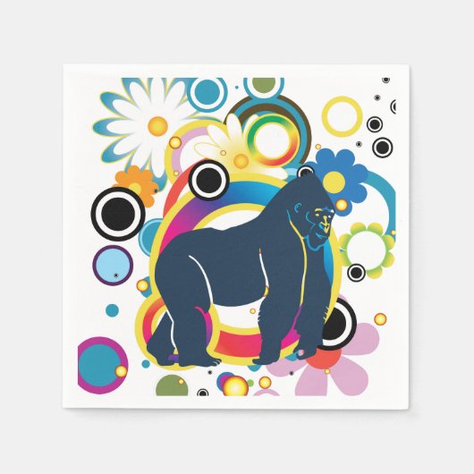 Abstract Gorilla Paper Napkins Servetten (Voorkant)