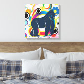 Abstract Gorilla Wrapped Canvas Afdruk (Insitu (Slaapkamer))