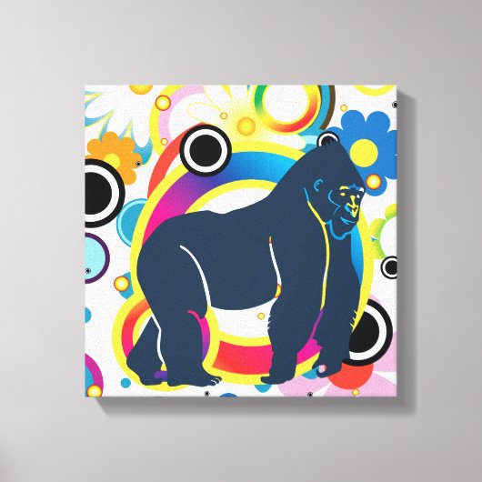 Abstract Gorilla Wrapped Canvas Afdruk (Voorkant)