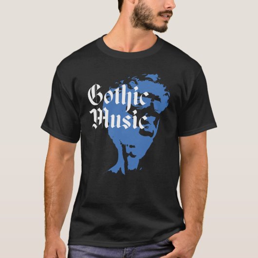 Abstract gotisch muziekportret t-shirt (Voorkant)