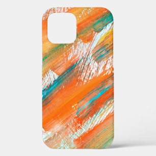 Abstract gouache painting different bright colors. iPhone 12 hoesje